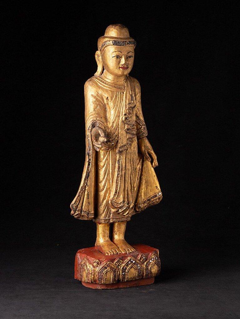 Antique Wooden Mandalay Buddha from Burma For Sale 1