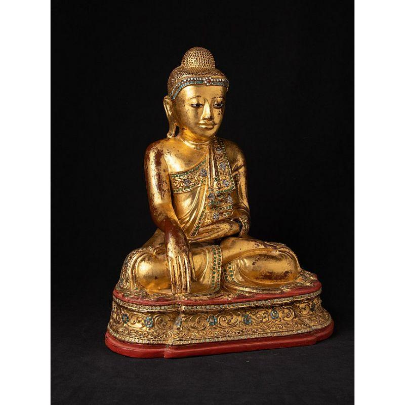 Antique Wooden Mandalay Buddha from Burma For Sale 1