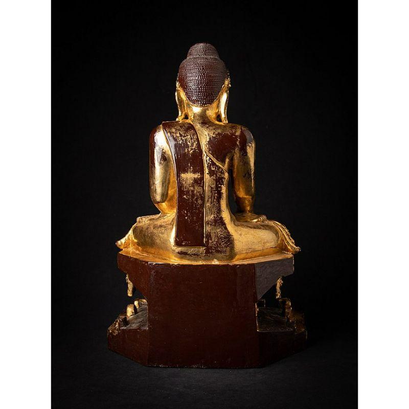Antique Wooden Mandalay Buddha from Burma For Sale 3