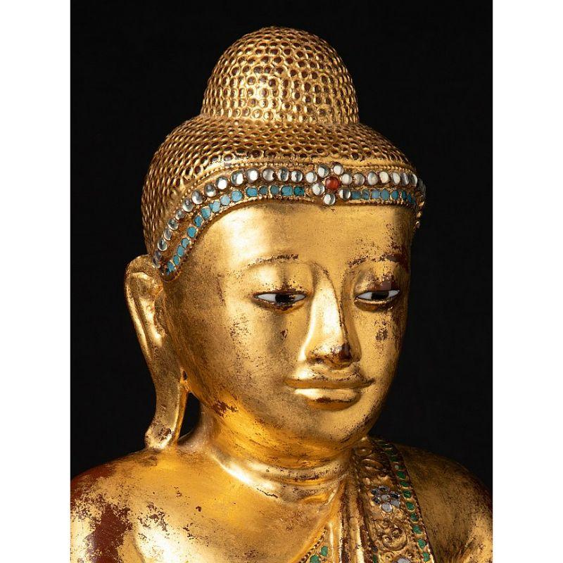 Antique Wooden Mandalay Buddha from Burma For Sale 3