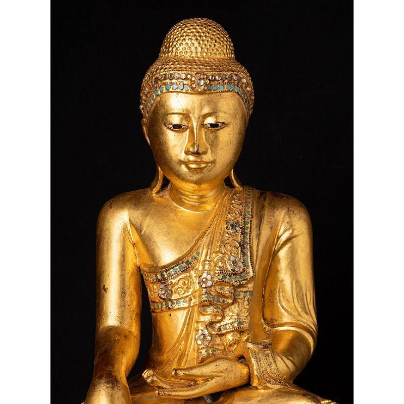 Antique wooden Mandalay Buddha from Burma For Sale 3