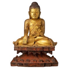 Antique Wooden Mandalay Buddha from Burma