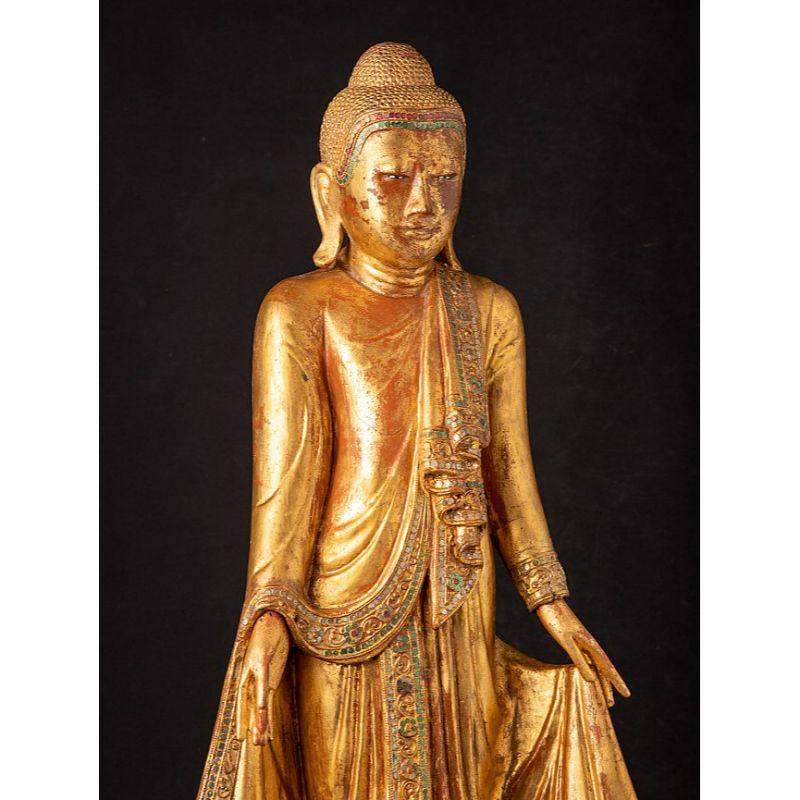 Antique Wooden Mandalay Buddha Statue from Burma For Sale 6