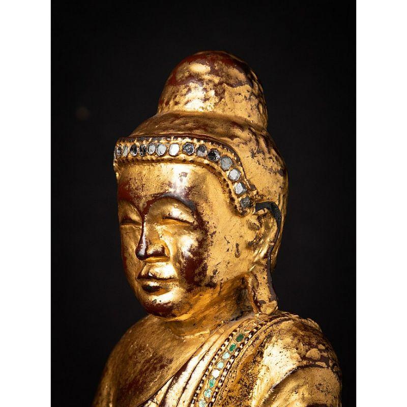 Antique Wooden Mandalay Buddha Statue from Burma For Sale 7