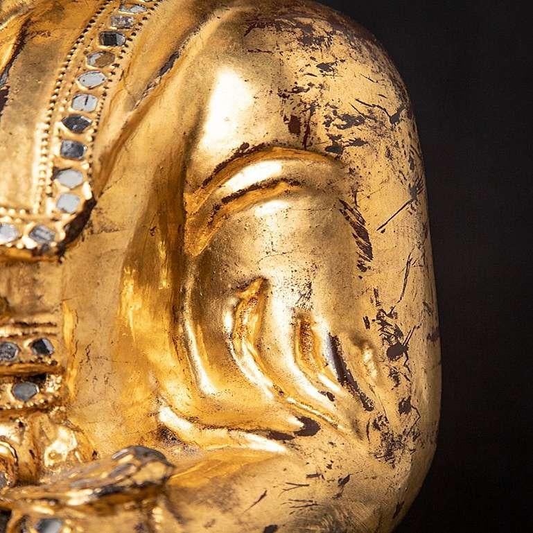 Estatua antigua de madera de Buda de Mandalay de Birmania en venta 11