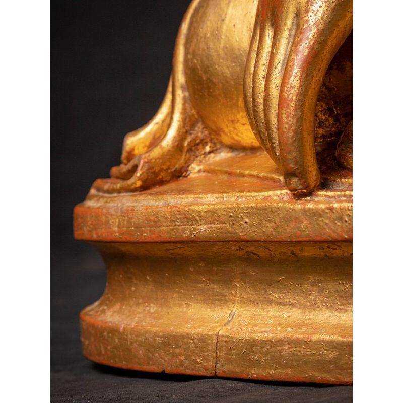 Antique Wooden Mandalay Buddha Statue from Burma For Sale 13