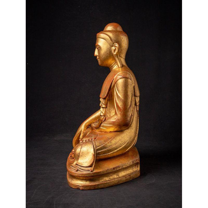 Antique Wooden Mandalay Buddha Statue from Burma For Sale 14