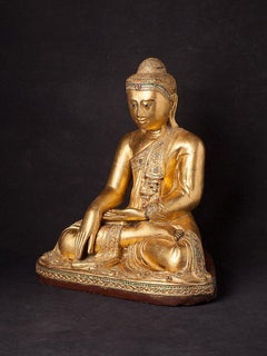 Antique Wooden Mandalay Buddha Statue from Burma