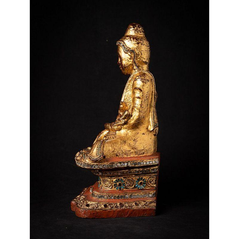 Burmese Antique Wooden Mandalay Buddha Statue from Burma For Sale