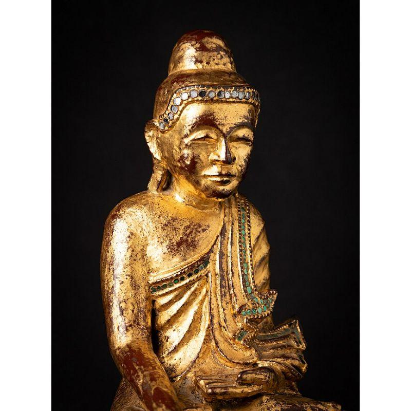 Antique Wooden Mandalay Buddha Statue from Burma For Sale 2