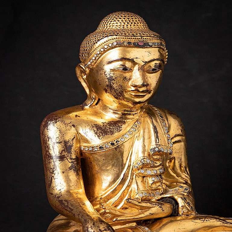 Antique Wooden Mandalay Buddha Statue from Burma For Sale 2