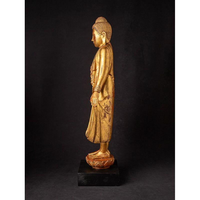 Antique Wooden Mandalay Buddha Statue from Burma For Sale 2