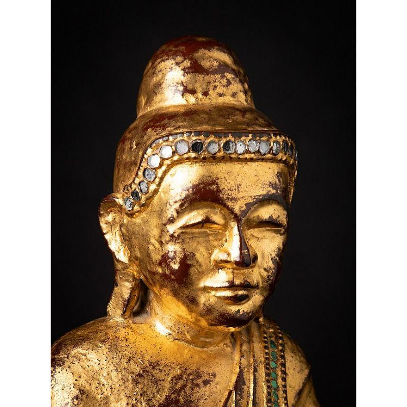 Antique Wooden Mandalay Buddha Statue from Burma For Sale 3