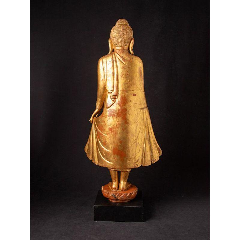 Antique Wooden Mandalay Buddha Statue from Burma For Sale 3
