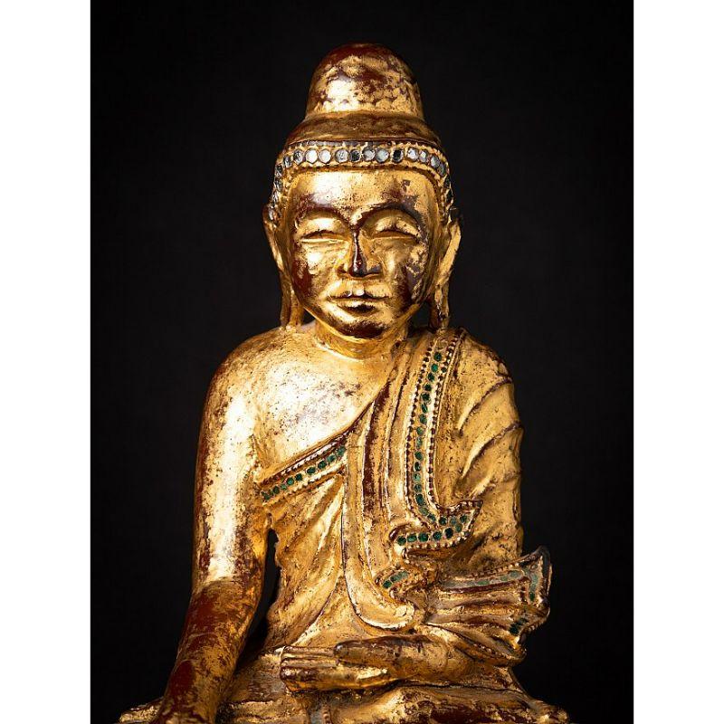 Antique Wooden Mandalay Buddha Statue from Burma For Sale 4