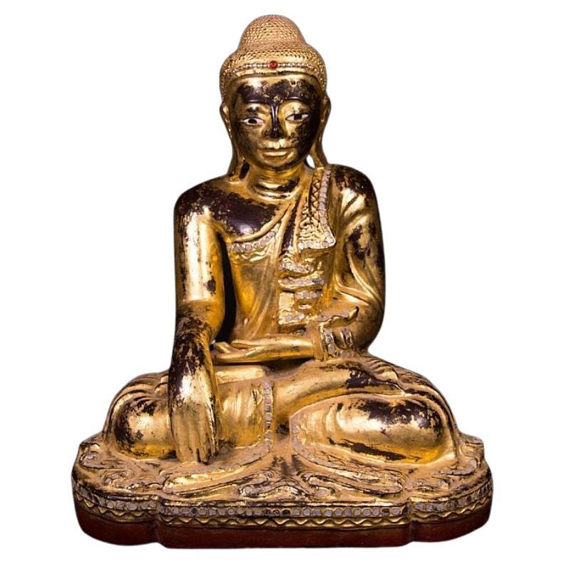 Antique Wooden Mandalay Buddha Statue from Burma For Sale