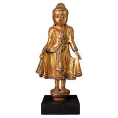 Antique wooden Mandalay Buddha statue from Burma