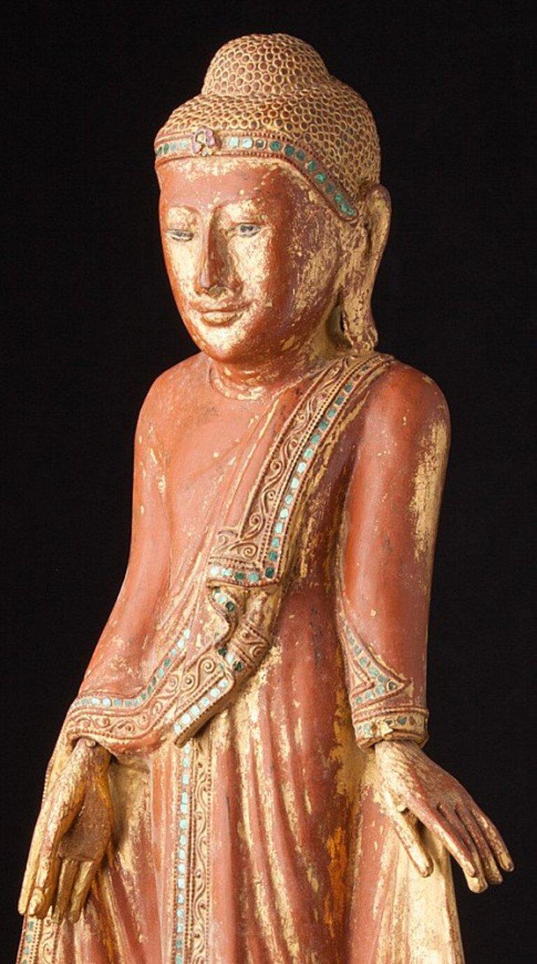 Antique wooden Mandalay Buddha statue from Burma  Original Buddhas 5