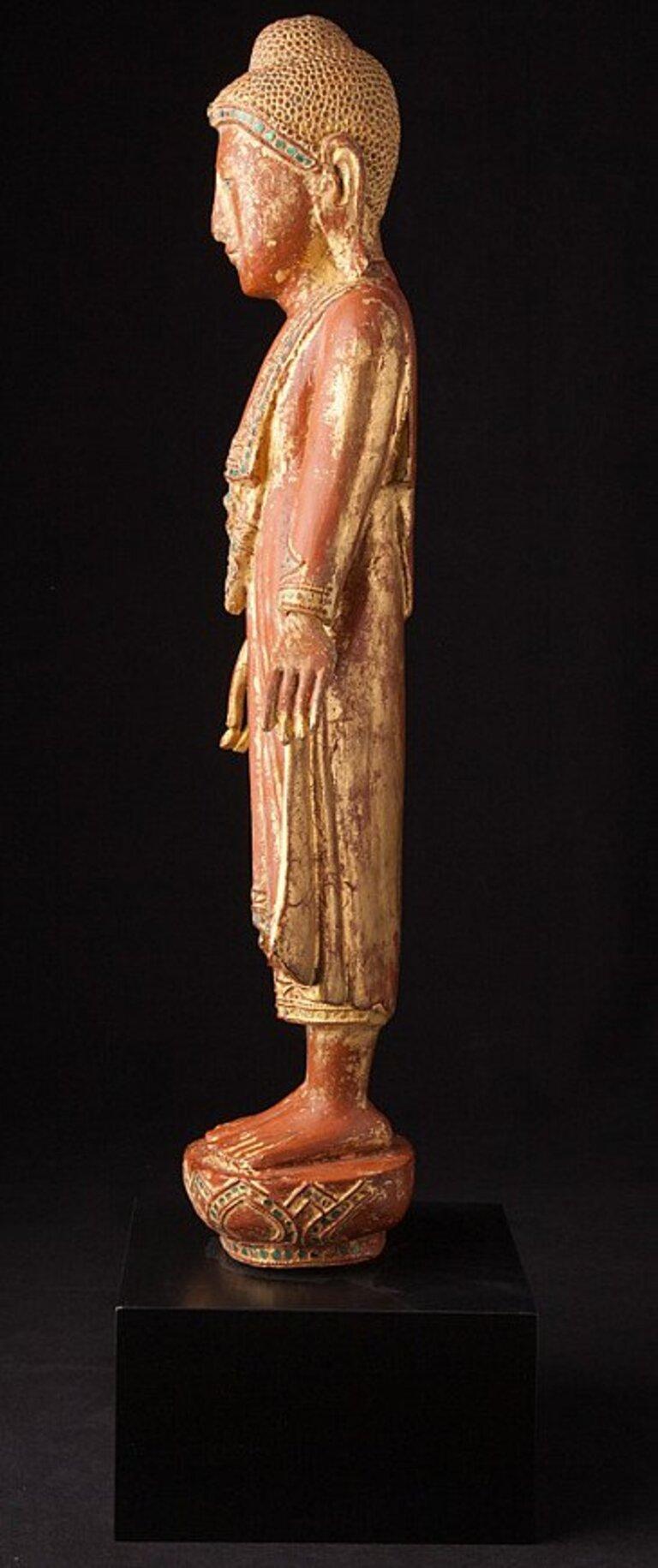 Burmese Antique wooden Mandalay Buddha statue from Burma  Original Buddhas