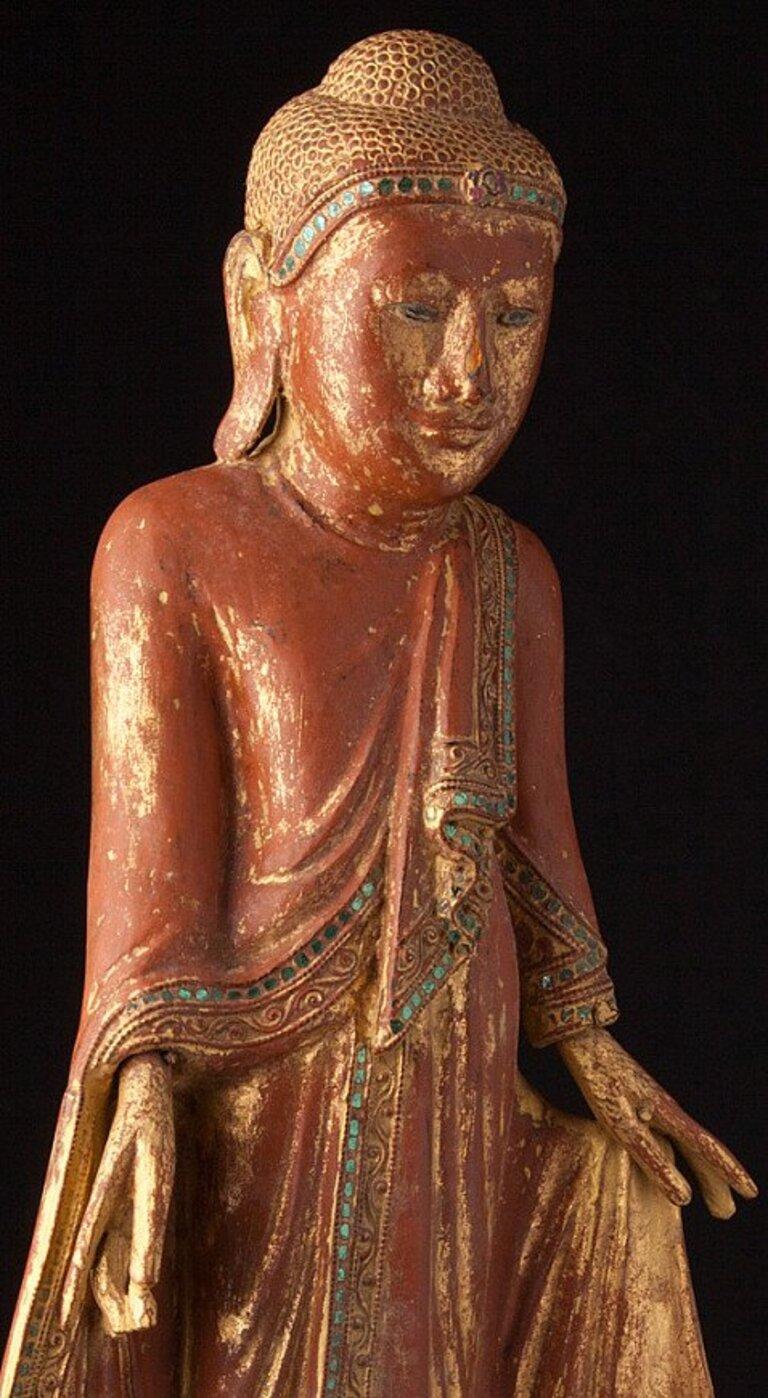 Antique wooden Mandalay Buddha statue from Burma  Original Buddhas 1