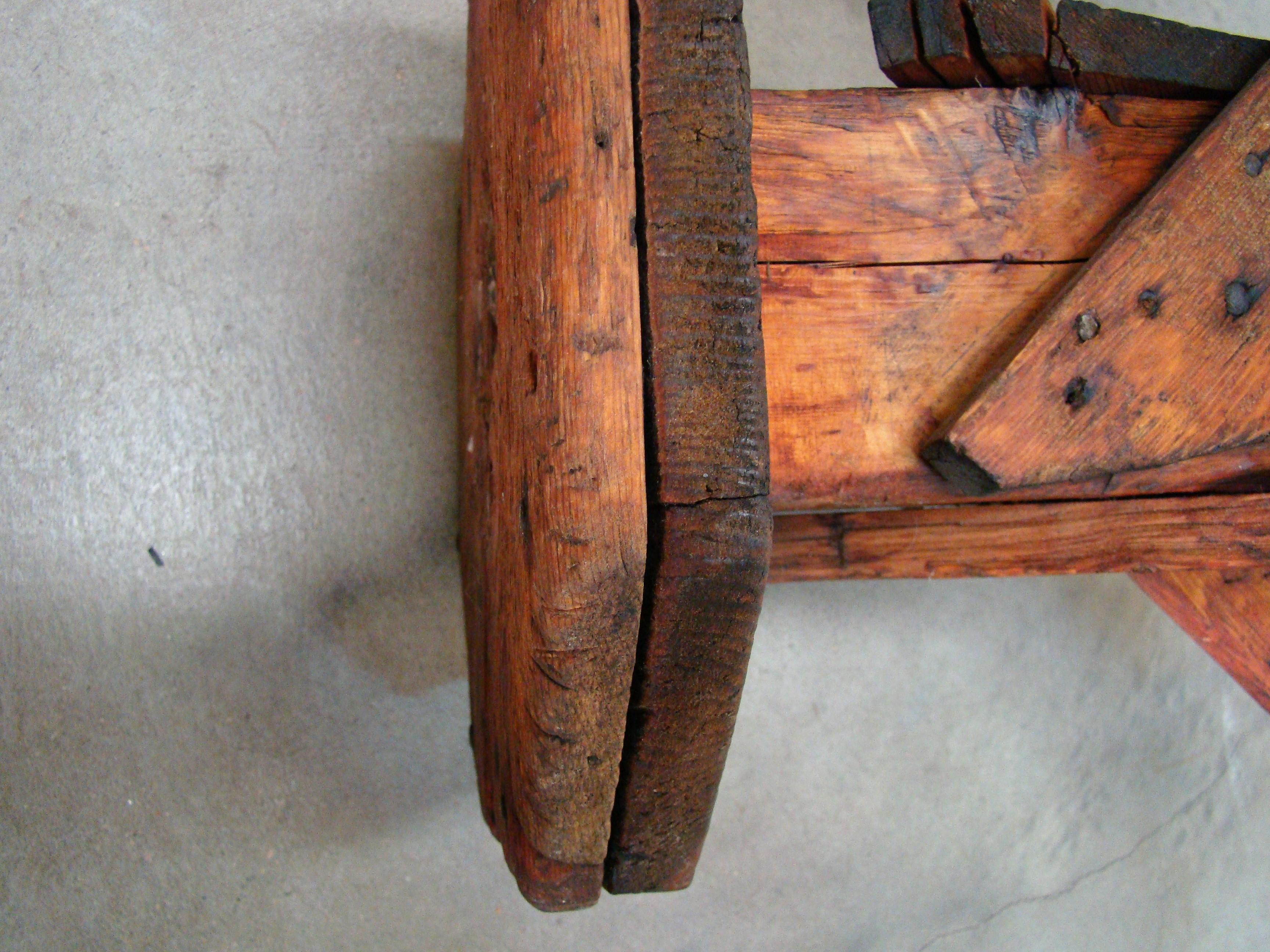 American Antique Wooden Milking or Workmans Stool