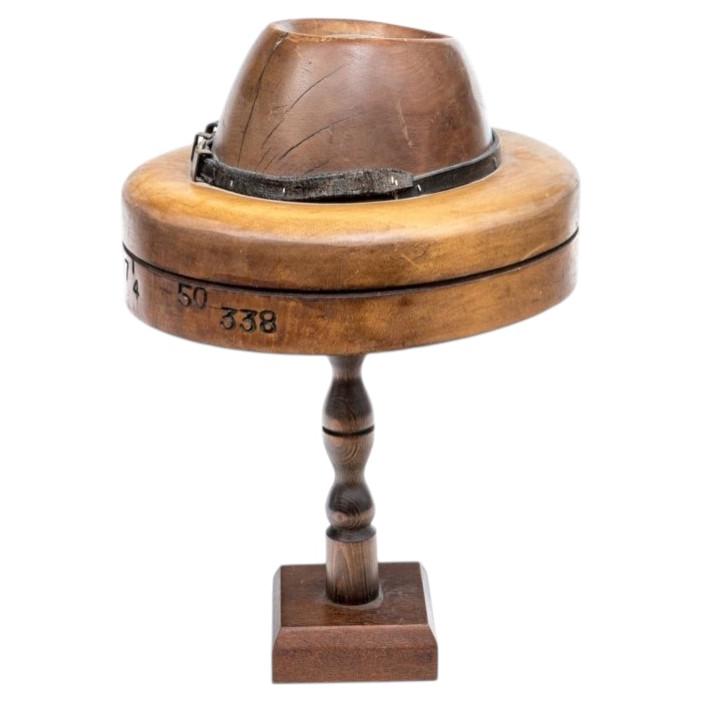 Antique Wooden Milliners Hat Block Or Form