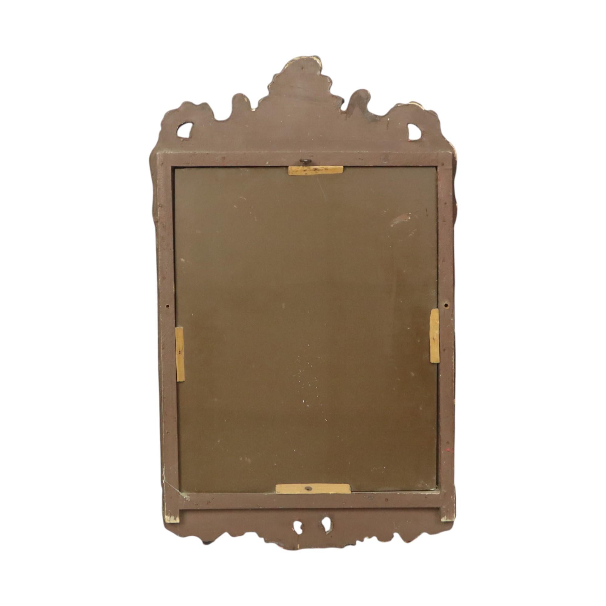 Antique Wooden Mirror Blattgold 19. Jahrhundert Barock Stil 61cm im Angebot 12
