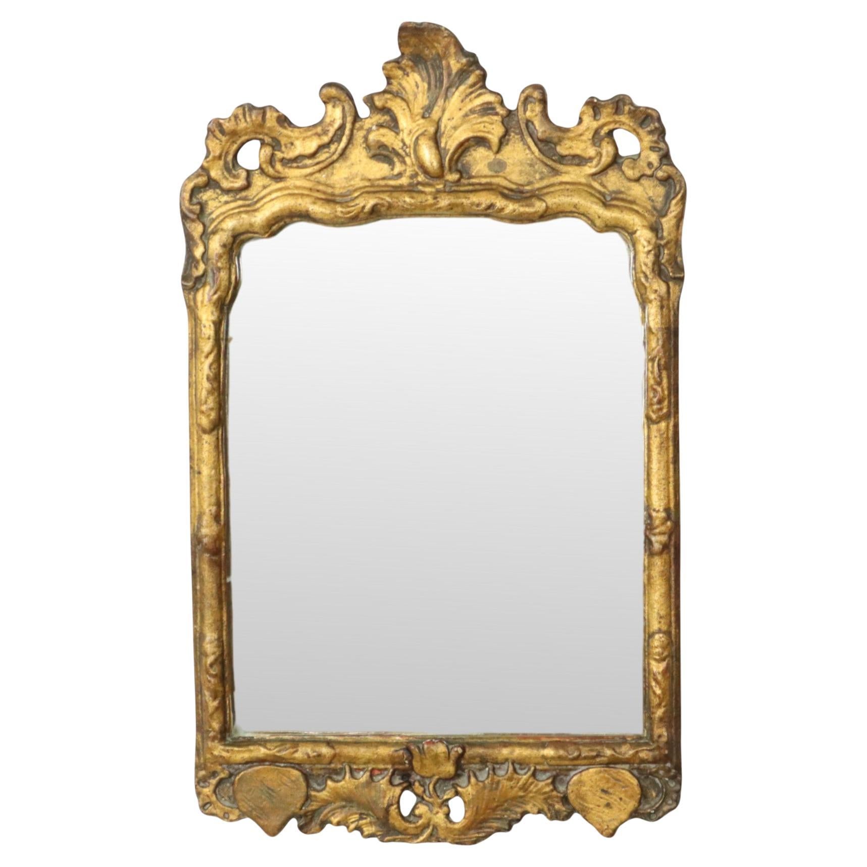 Antique Wooden Mirror Blattgold 19. Jahrhundert Barock Stil 61cm