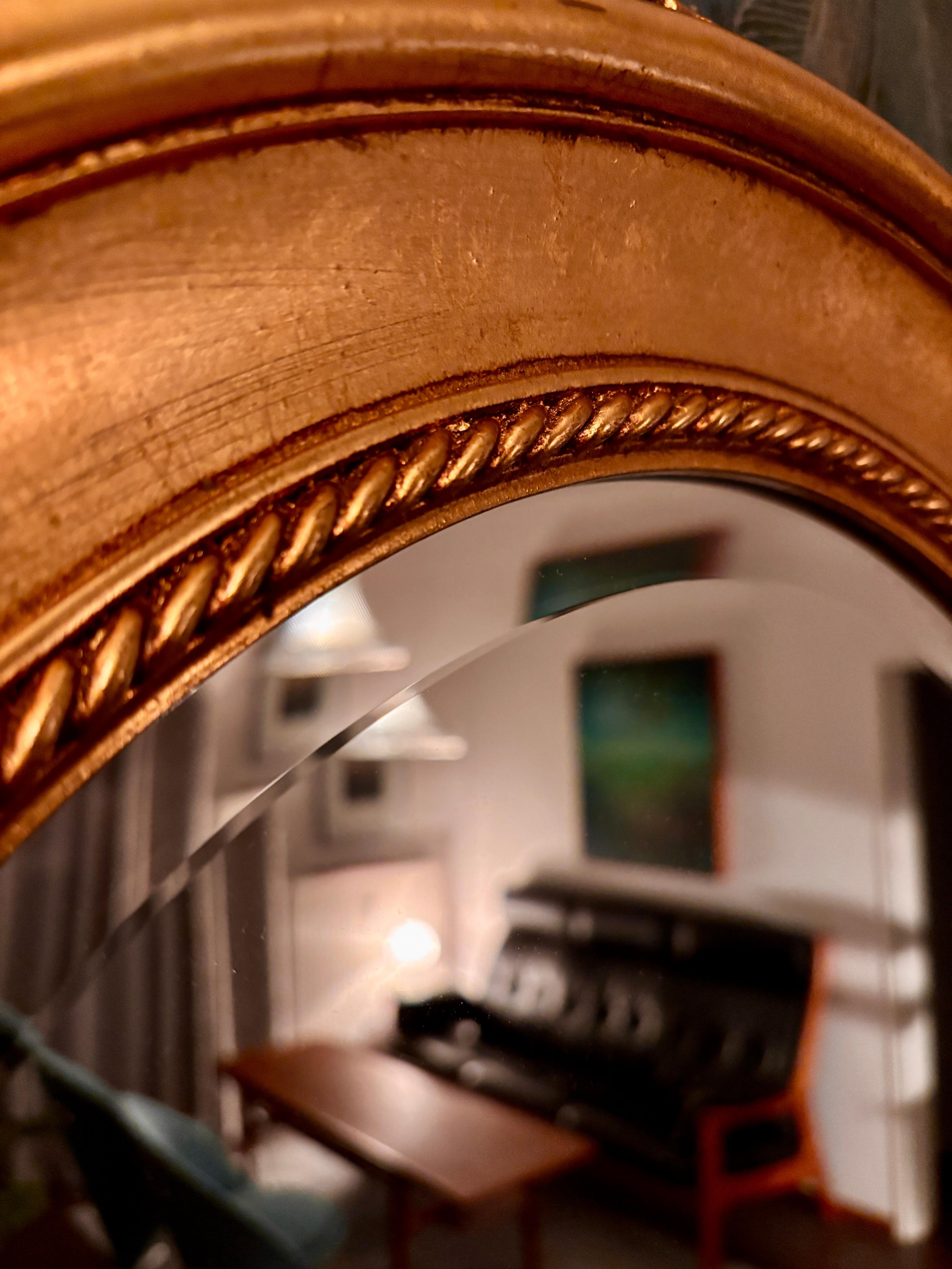 Mirror Antique wooden mirror with gilded frame For Sale