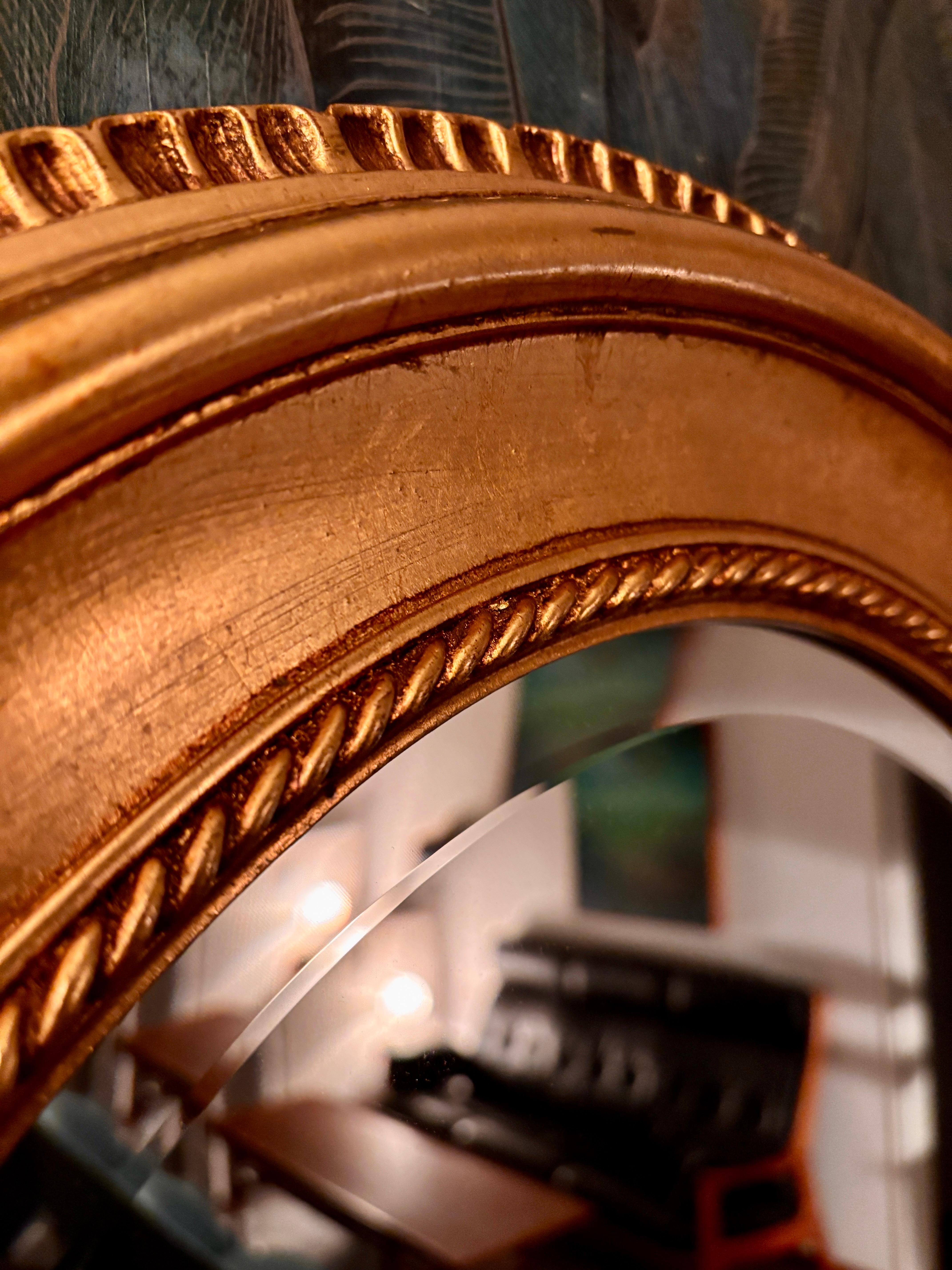 Antique wooden mirror with gilded frame For Sale 2