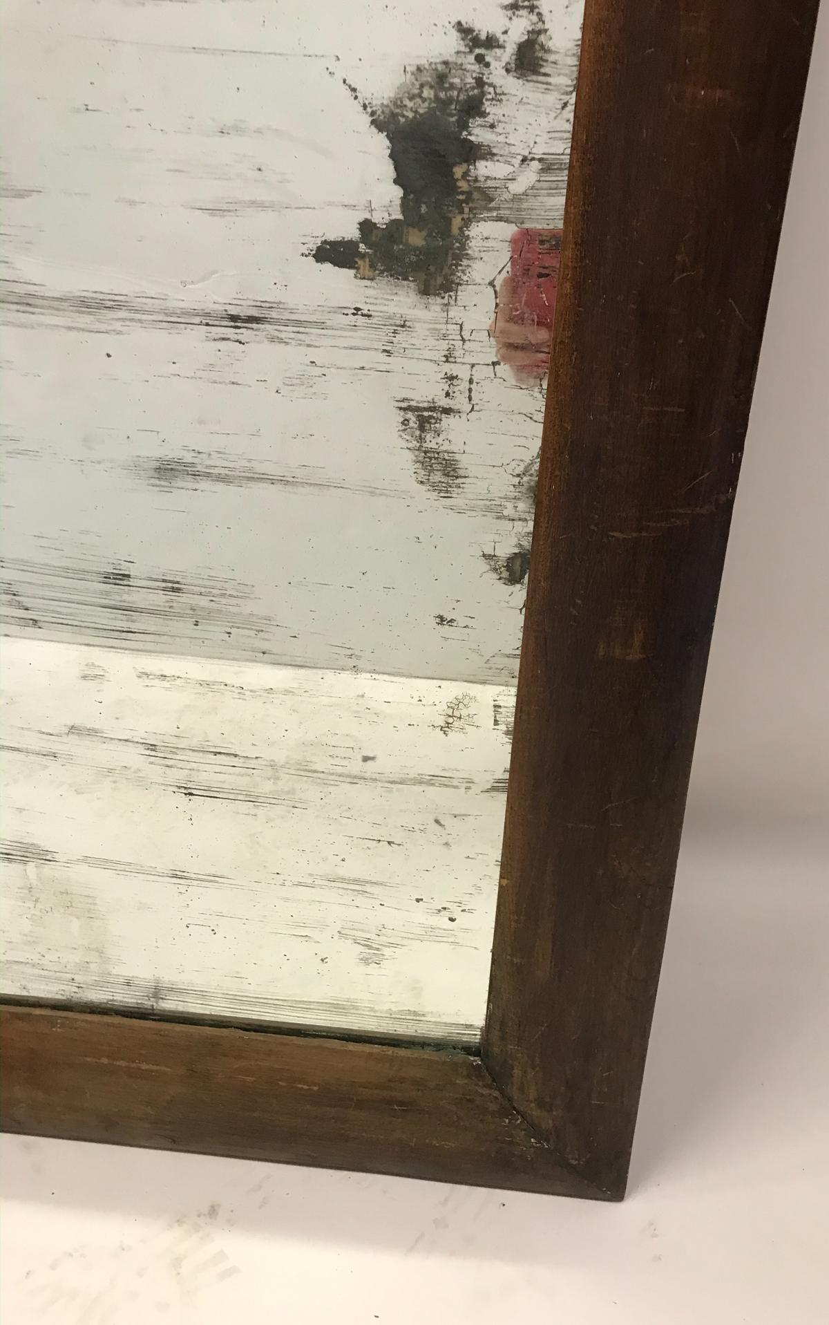 Spanish Colonial Antique Wooden Mirror with Old Glass