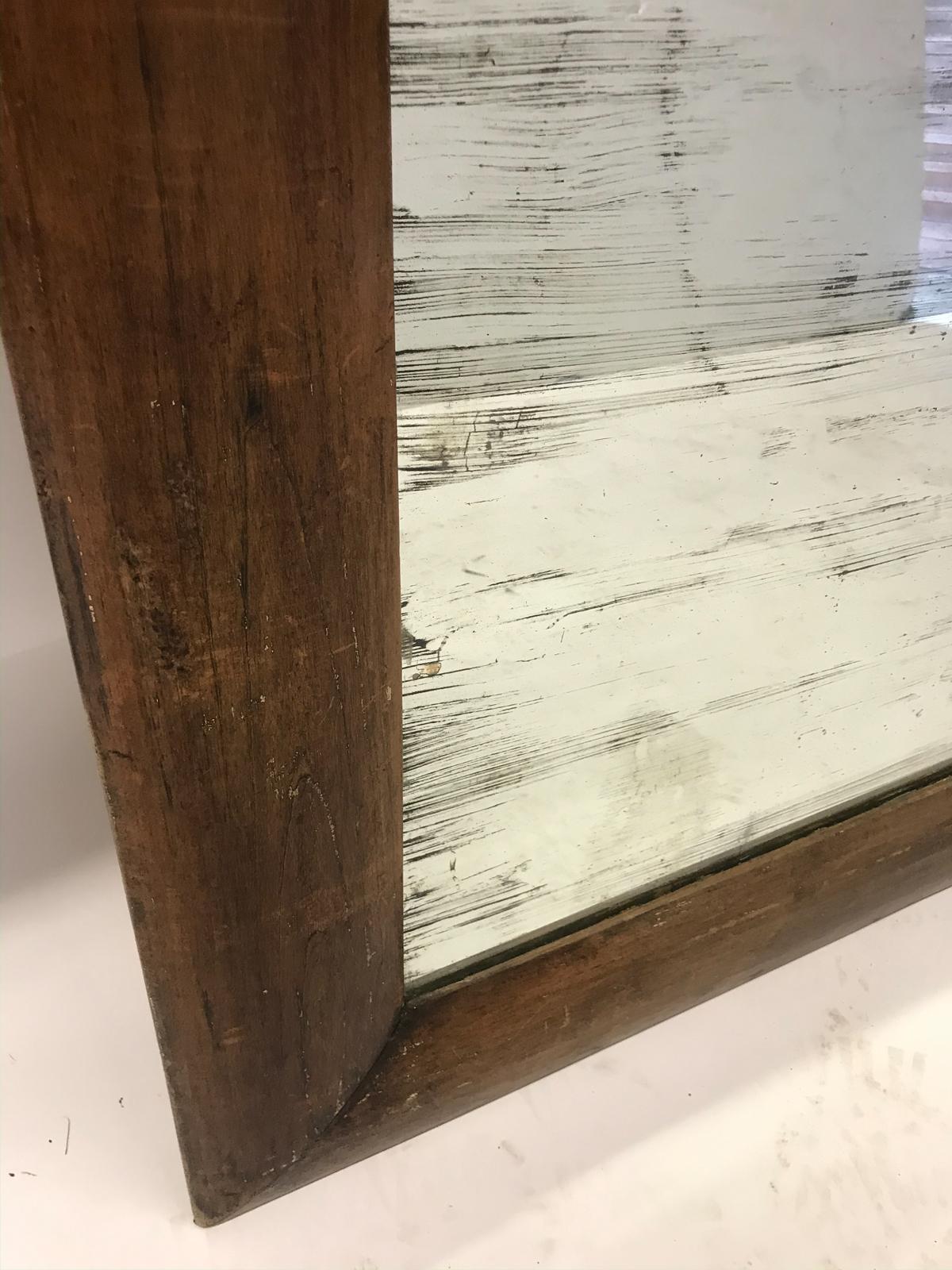 Guatemalan Antique Wooden Mirror with Old Glass