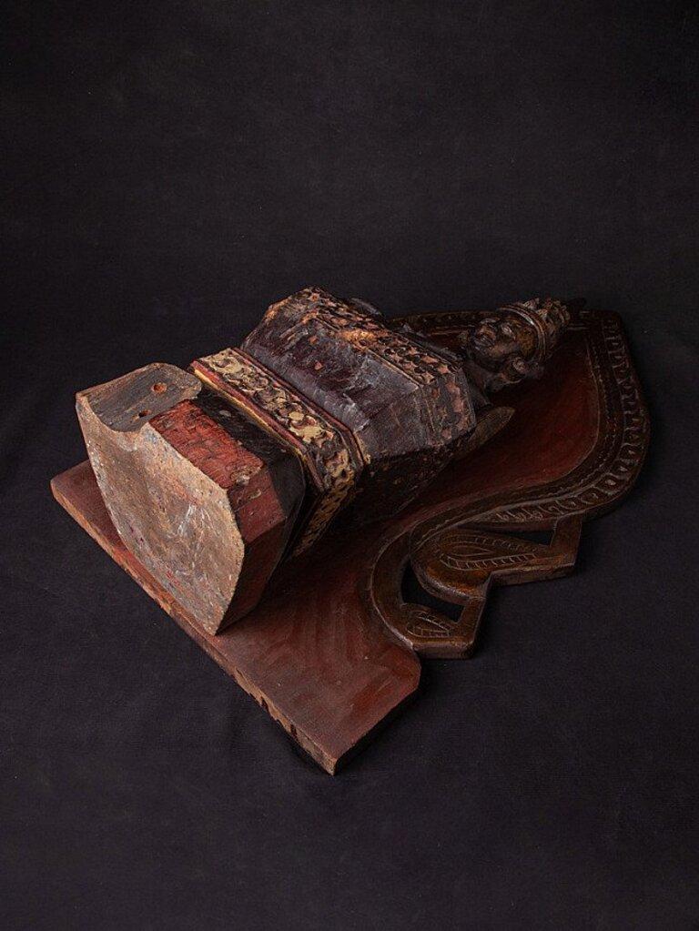 Estatua antigua de madera de Buda Mon de Birmania en venta 14