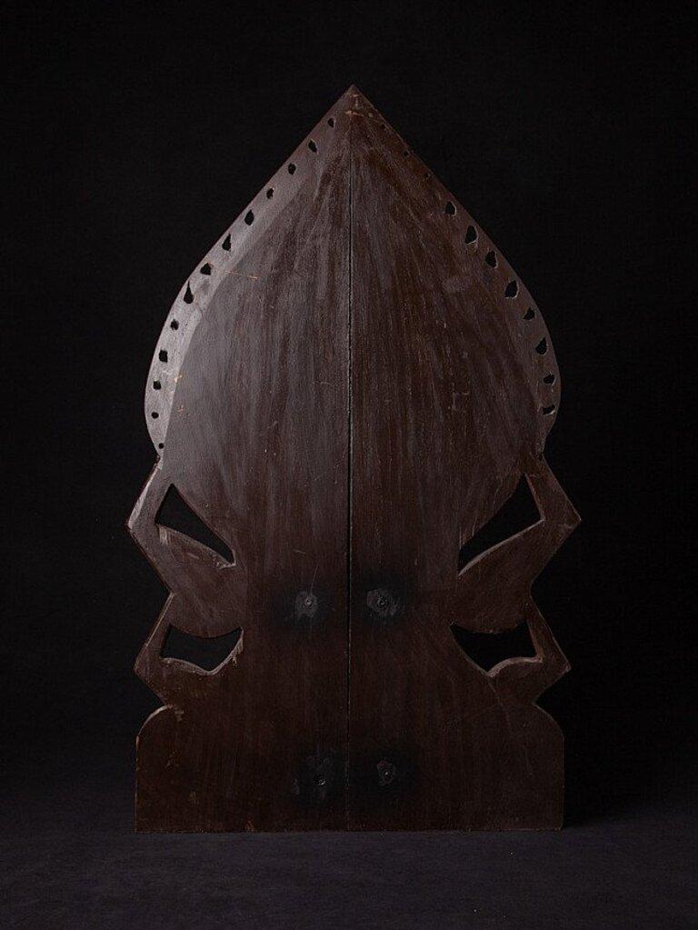 Estatua antigua de madera de Buda Mon de Birmania en Bueno estado para la venta en DEVENTER, NL