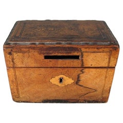 Antique Wooden Money Box with Intricate Carved Details -1Y48