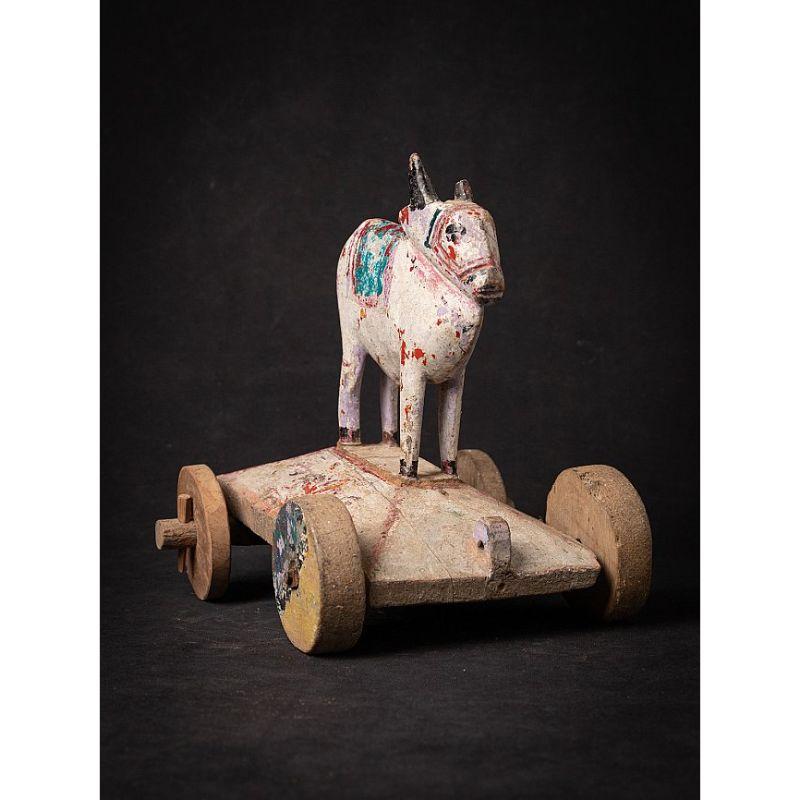Antique Wooden Nandi Bull from, India 1