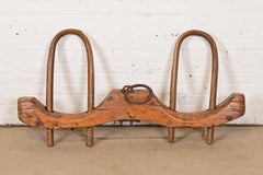 Antique Wooden Ox Yoke – Hand-Carved Farm Wall Sculpture