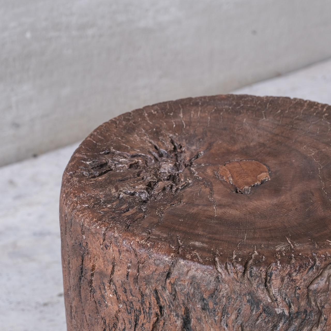French Antique Wooden Primitive Side Table or Pedestal (No.1) For Sale
