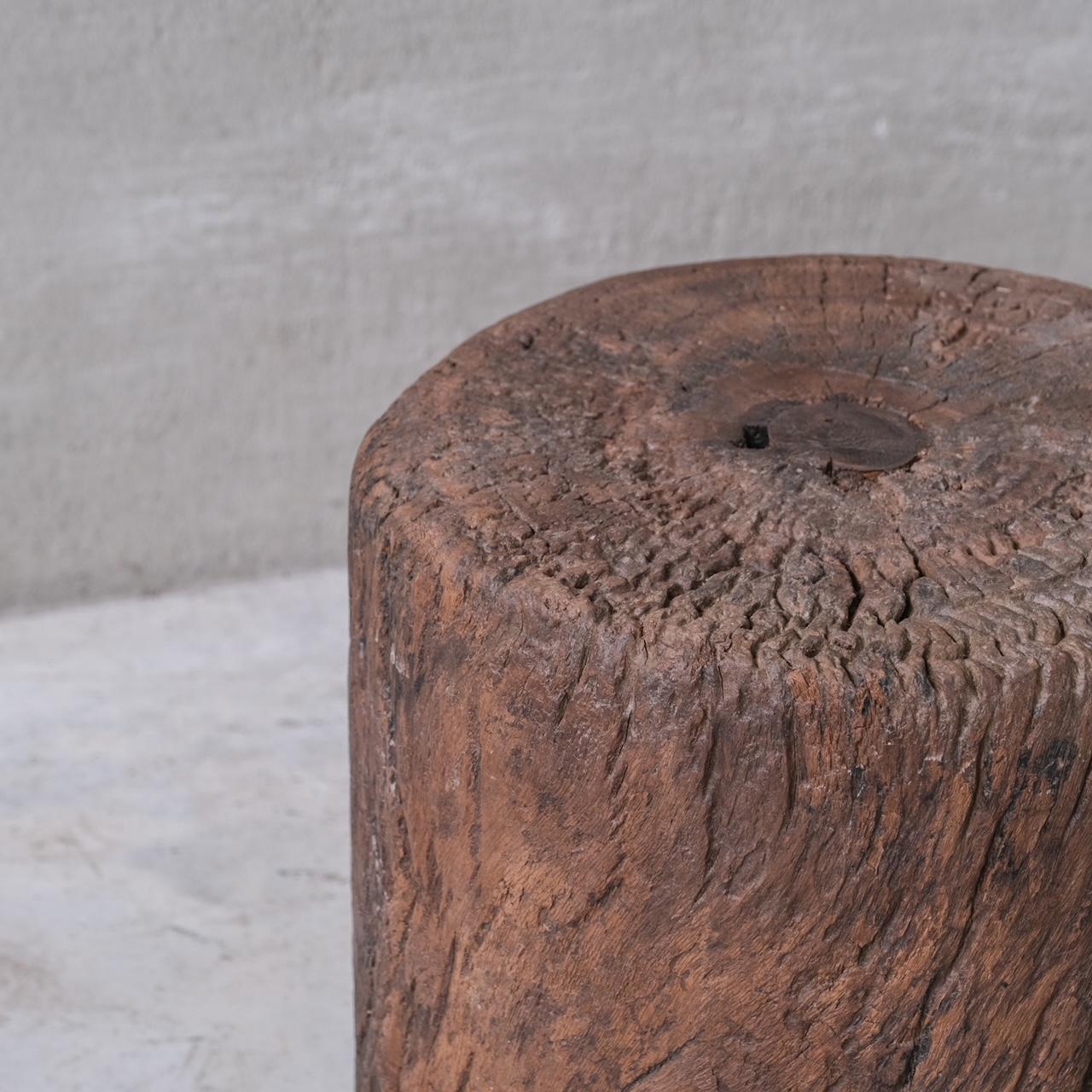 20th Century Antique Wooden Primitive Side Table or Pedestal (No.1)