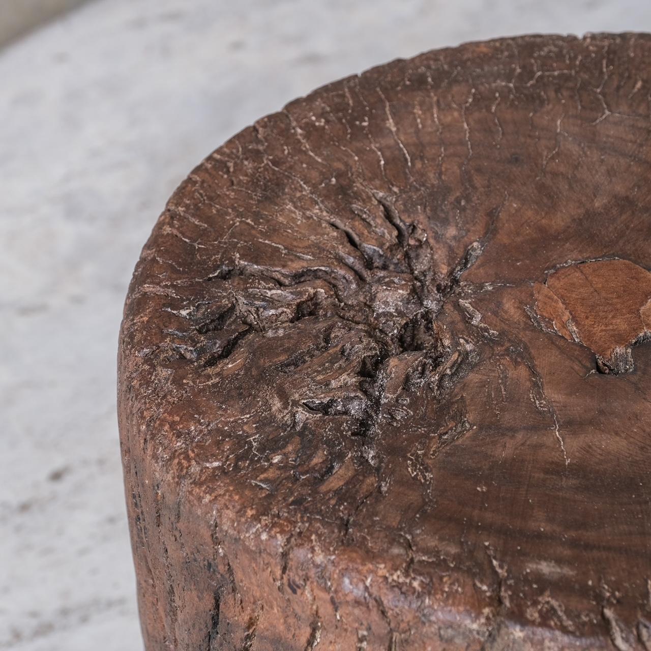 Antique Wooden Primitive Side Table or Pedestal (No.1) For Sale 1
