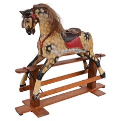 Antique Wooden Rocking Horse Children Toy
