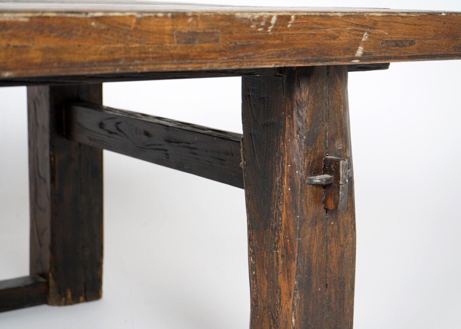 Antique Wooden Rustic Primitive Rectangular Coffee Table 4