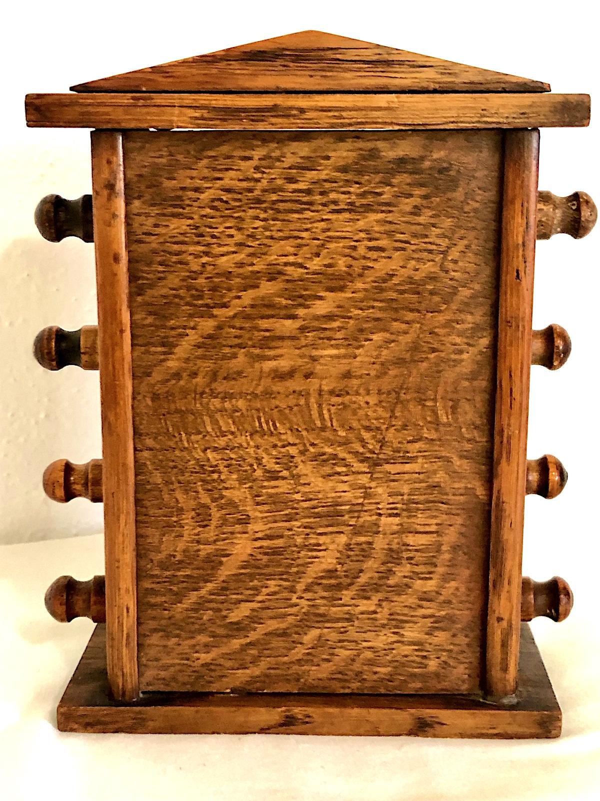American Antique Wooden Scrolling Desk Calendar Keeps Time Perpetually For Sale
