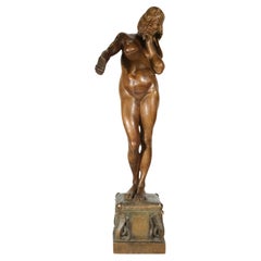 Antique Wooden Sculpture. Cleopatra, Dated 1891