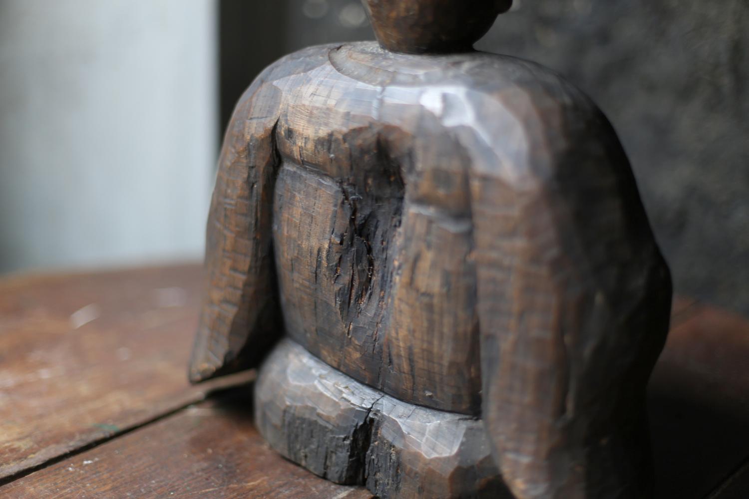 Antike Holzskulptur „Kobo Daishi“ / Buddha-Statuen / Edo-Meiji-Periode im Angebot 9