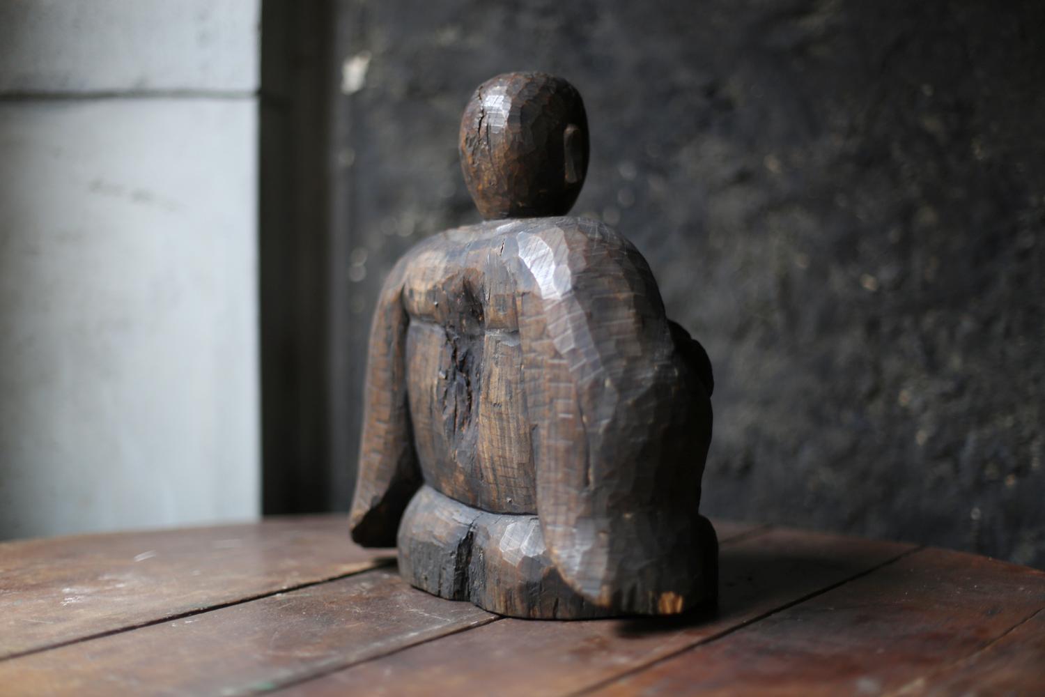 Antike Holzskulptur „Kobo Daishi“ / Buddha-Statuen / Edo-Meiji-Periode (19. Jahrhundert) im Angebot
