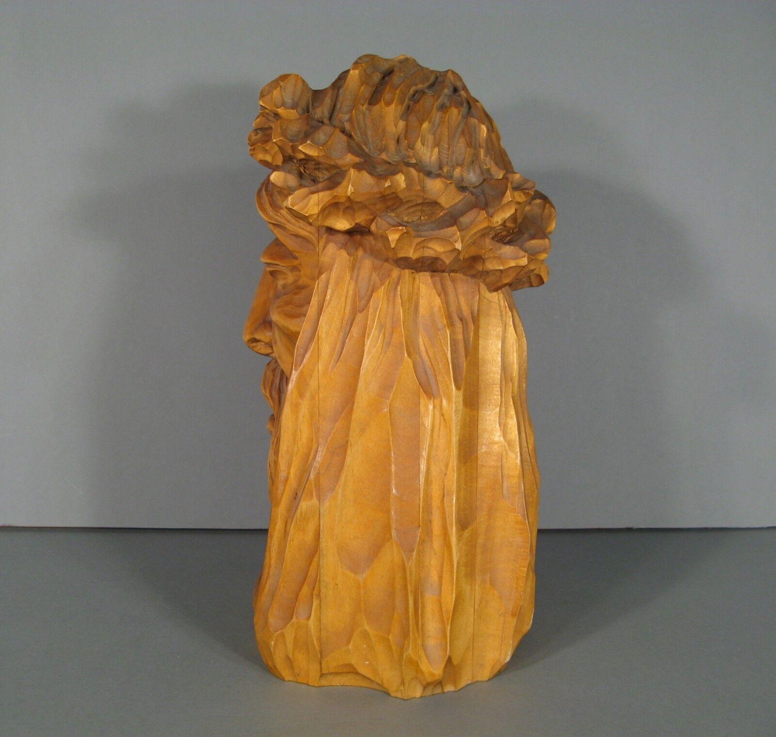French Antique Wooden Sculpture of Christ's Head with Crown of Thorns -1Y94