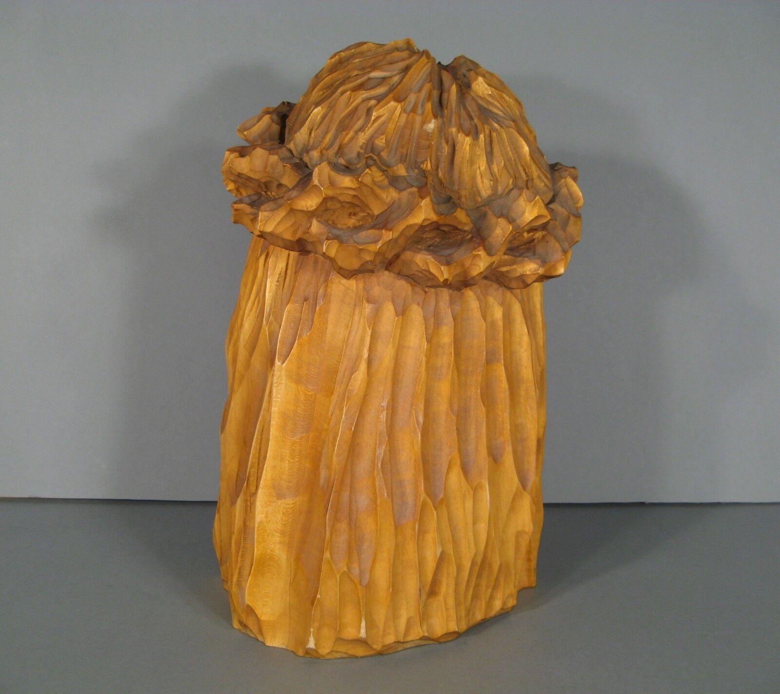 20th Century Antique Wooden Sculpture of Christ's Head with Crown of Thorns -1Y94
