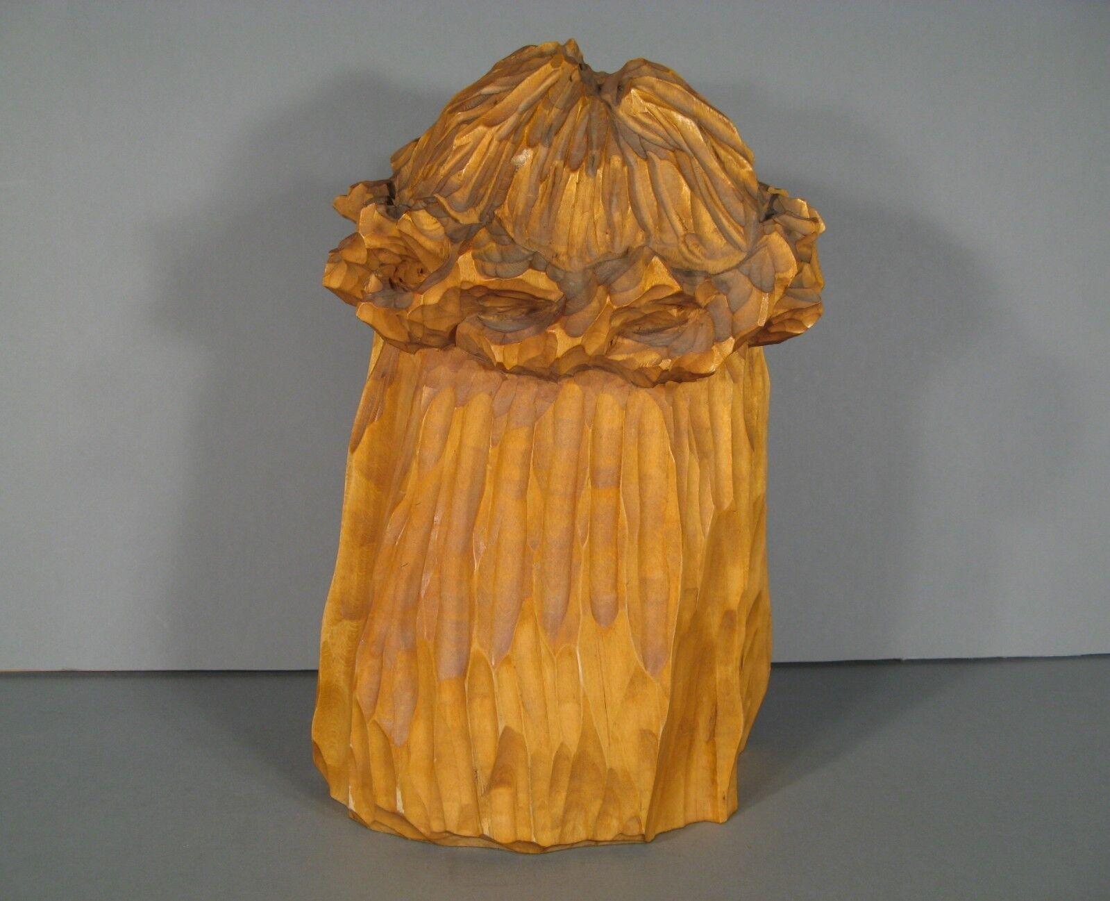 Antique Wooden Sculpture of Christ's Head with Crown of Thorns -1Y94 2