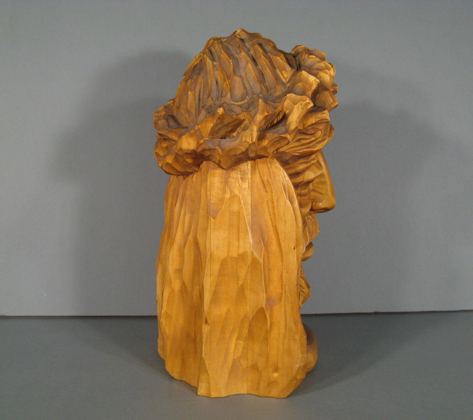 Antique Wooden Sculpture of Christ's Head with Crown of Thorns -1Y94 3